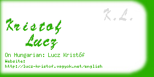 kristof lucz business card