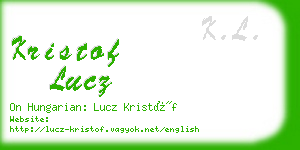 kristof lucz business card